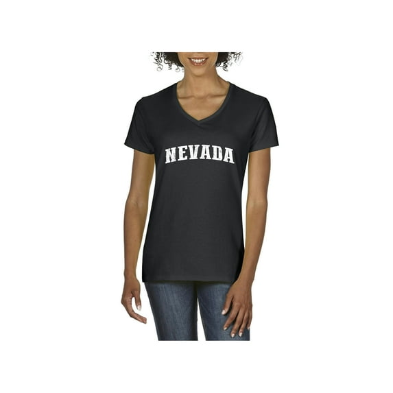 Women's T-Shirt V-Neck Short Sleeve - Nevada Las Vegas