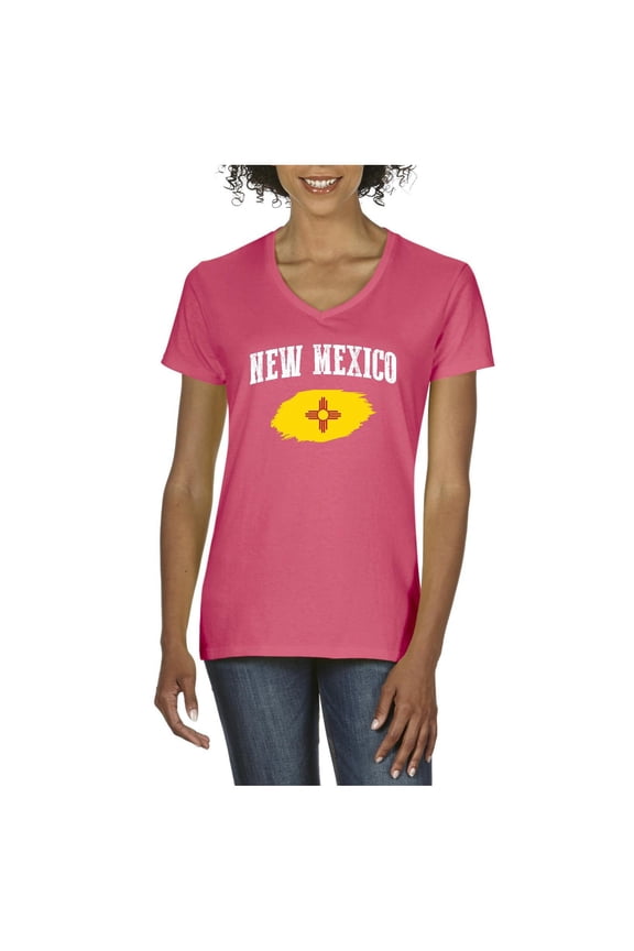 Women's T-Shirt V-Neck Short Sleeve - New Mexico