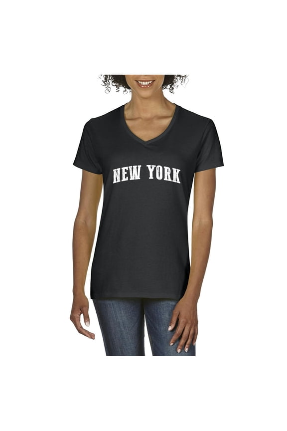 Women's T-Shirt V-Neck Short Sleeve - New York City