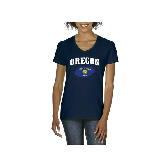 Women's T-Shirt V-Neck Short Sleeve - Oregon