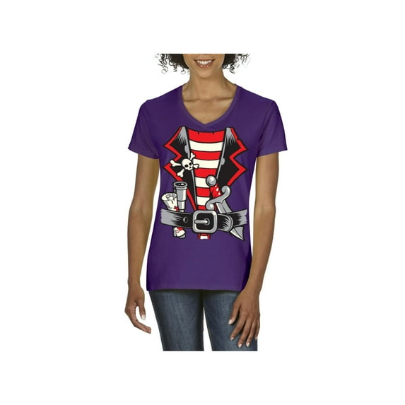 Women's T-Shirt V-Neck Short Sleeve - Pirate Costume