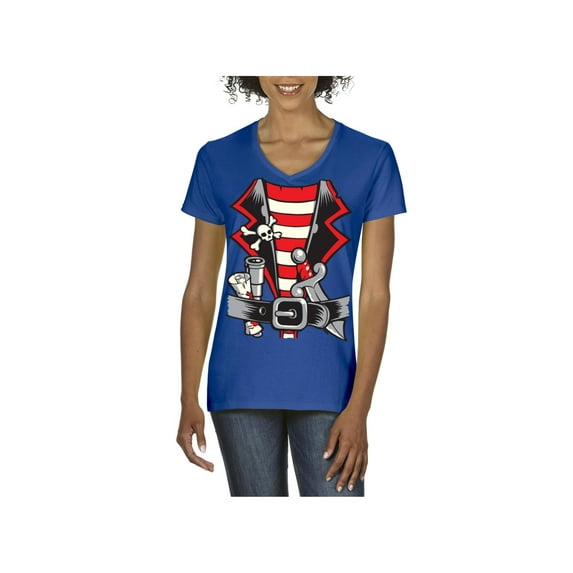 Women's T-Shirt V-Neck Short Sleeve - Pirate Costume