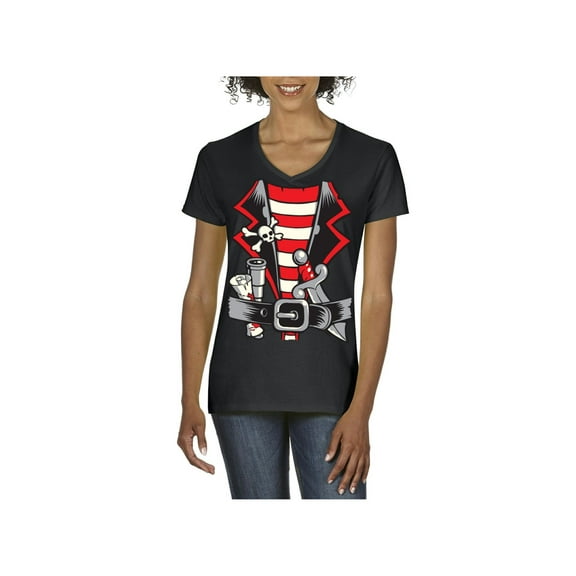 Women's T-Shirt V-Neck Short Sleeve - Pirate Costume