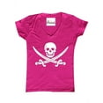 thumbnail image 1 of Women's T-Shirt V-Neck Short Sleeve - Pirate Flag, 1 of 5