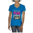 thumbnail image 1 of Women's T-Shirt V-Neck Short Sleeve - Pretty in Pink Dangerous in Camo, 1 of 5