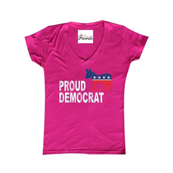 Women's T-Shirt V-Neck Short Sleeve - Proud Democrat