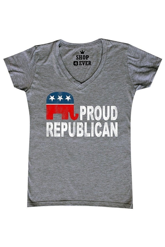 Women's T-Shirt V-Neck Short Sleeve - Proud Republican