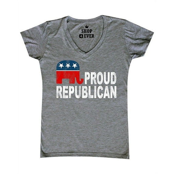 Women's T-Shirt V-Neck Short Sleeve - Proud Republican