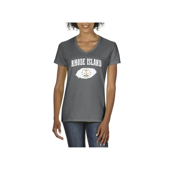 Women's T-Shirt V-Neck Short Sleeve - Rhode Island