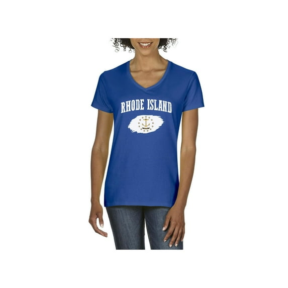 Women's T-Shirt V-Neck Short Sleeve - Rhode Island
