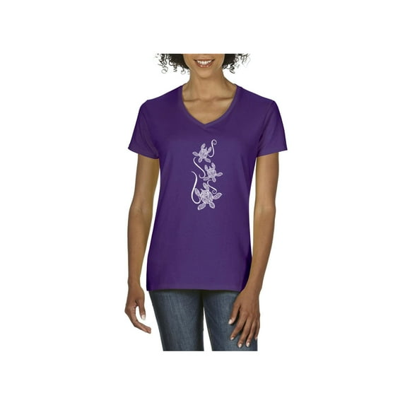 IWPF - Women's T-Shirt V-Neck Short Sleeve - Sea Turtles Hawaii