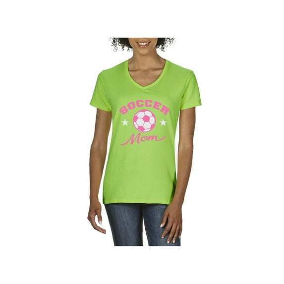 Women's T-Shirt V-Neck Short Sleeve - Soccer Mom