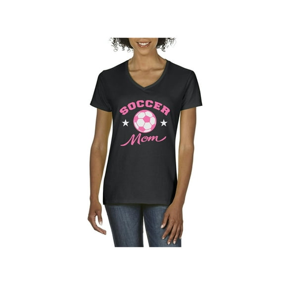 Women's T-Shirt V-Neck Short Sleeve - Soccer Mom