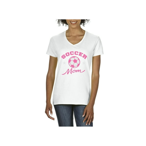 Women's T-Shirt V-Neck Short Sleeve - Soccer Mom