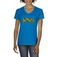 thumbnail image 1 of Women's T-Shirt V-Neck Short Sleeve - Softball Play Hard or Go Home, 1 of 5