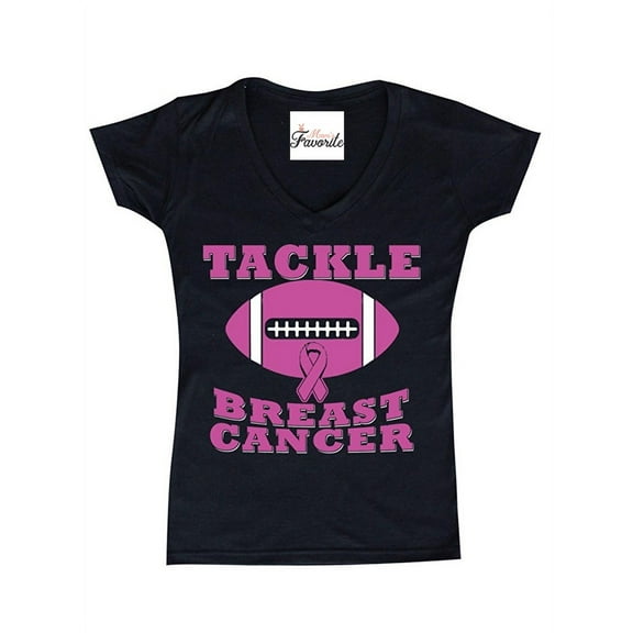 Women's T-Shirt V-Neck Short Sleeve - Tackle Breast Cancer