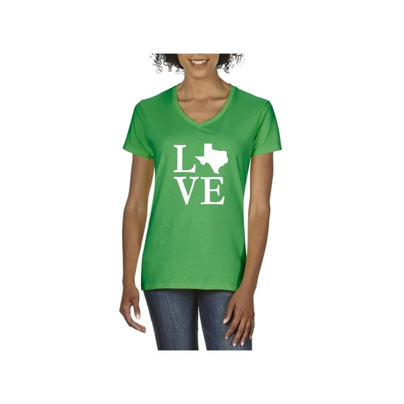 Women's T-Shirt V-Neck Short Sleeve - Texas Flag