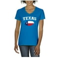 thumbnail image 1 of Women's T-Shirt V-Neck Short Sleeve - Texas Flag, 1 of 5