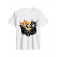 thumbnail image 1 of Women's T-Shirt Zipper Cat Cute Pet Focus Short Sleeve Casual Tee Classic Crew Neck T Shirt for Women White, 2XL, 1 of 7
