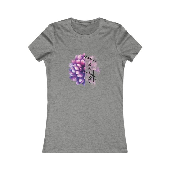 Women's T-Shirt with Purple Peony: Embrace Faith and Elegance