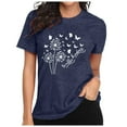 thumbnail image 1 of Women's T Shirts 2026 Summer Floral Dandelion Print Short Sleeved Crewneck Top Trendy Casual Stretch Loose Fit Basic Tees, 1 of 4