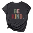 thumbnail image 1 of Women's T-Shirts "BE KIND" Retro Colorful Letter Print Crew Neck Short Sleeve Casual Kindness Tee Top for Women Sizes S-XXL, 1 of 2