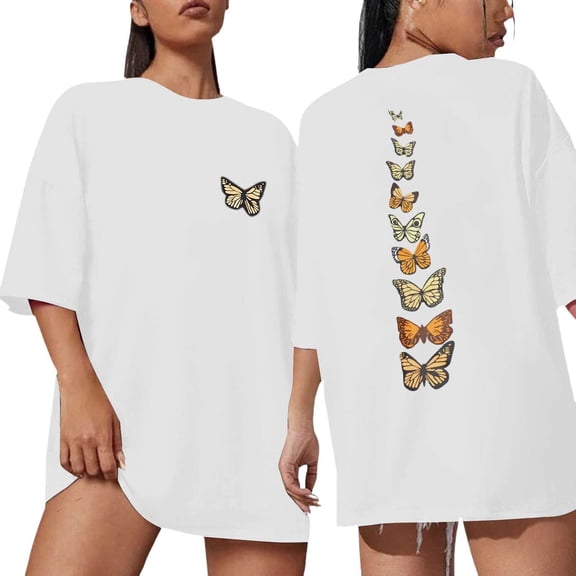 Women's T-Shirts Basic Tops Summer Oversized Short Sleeve Graphic Fall Winter Clothes