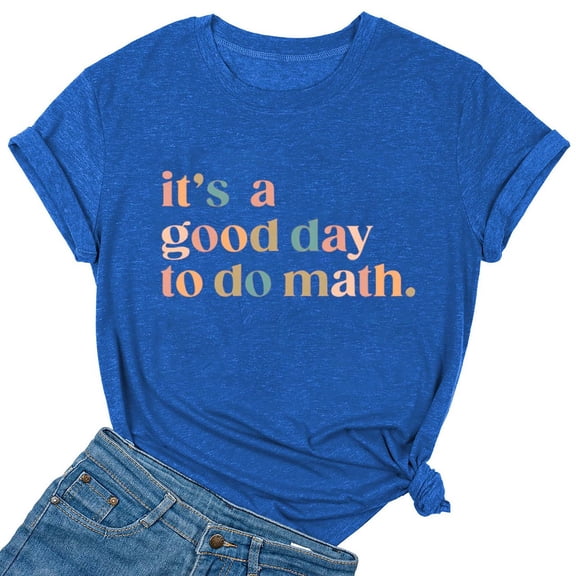 Women's T-Shirts Casual Printed Round Neck Solid Color Short Sleeved Tee for Everyday Wear and Fashion Forward Styles