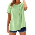 thumbnail image 1 of Women's T Shirts Casual Round Neck Top For Everyday Wear For Summer Easy To Pair With Jeans Or Casual Pants Womens Long Sleeve Tee Shirt Women Shirts Summer Space T Shirt Technical Shirts Women Womens, 1 of 7