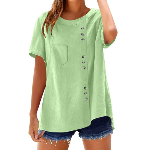 Women's T Shirts Casual Round Neck Top For Everyday Wear For Summer Easy To Pair With Jeans Or Casual Pants Womens Long Sleeve Tee Shirt Women Shirts Summer Space T Shirt Technical Shirts Women Womens