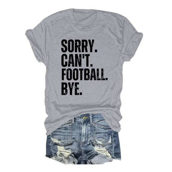 Women's T-Shirts Casual Rugby Print Crewneck Tee Loose Fit Short Sleeve Shirt for Everyday Use and Fashionable Style