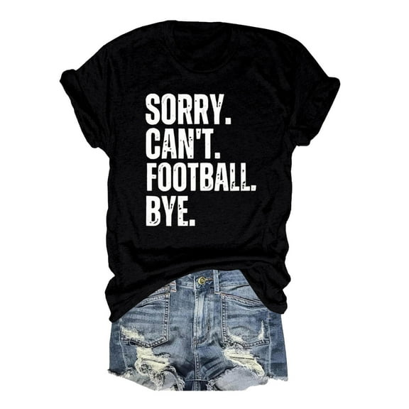 Women's T-Shirts Casual Rugby Print Crewneck Tee Loose Fit Short Sleeve Shirt for Everyday Use and Fashionable Style