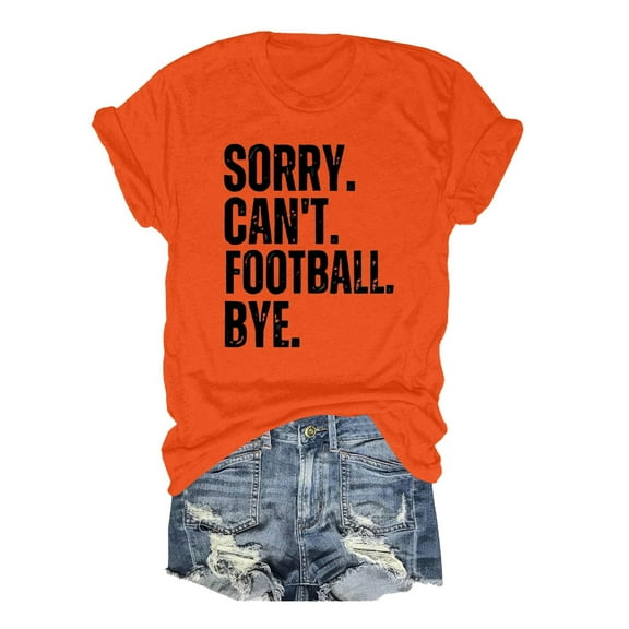 Women's T-Shirts Casual Rugby Print Crewneck Tee Loose Fit Short Sleeve Shirt for Everyday Wear and Style