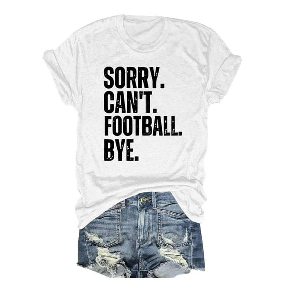 Women's T-Shirts Casual Rugby Print Crewneck Tee Loose Fit Short Sleeve Shirt for Everyday Wear and Style