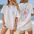 thumbnail image 1 of Women's T Shirts Casual Short Sleeve Graphic Print T Shirt Round Neck Tops for Women Trendy White S, 1 of 4