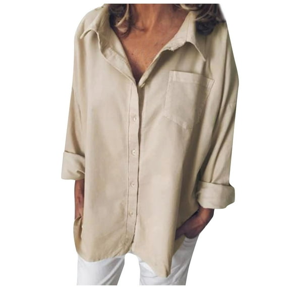 Women's T-Shirts Classic Wild Loose Solid Color Long-Sleeved Shirt for Females Stylish Apparel for Everyday Wear