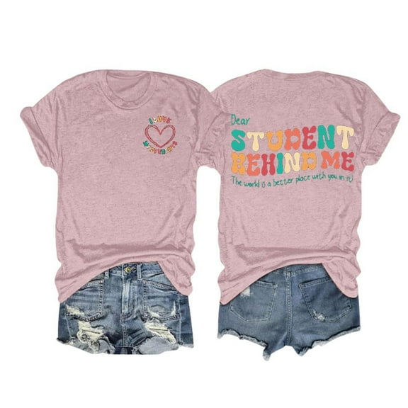 Women's T-Shirts Graphic Summer Teacher Dear Student Behind Me Comfortable Breathable Gathering Vacation Fashion Party T Shirt