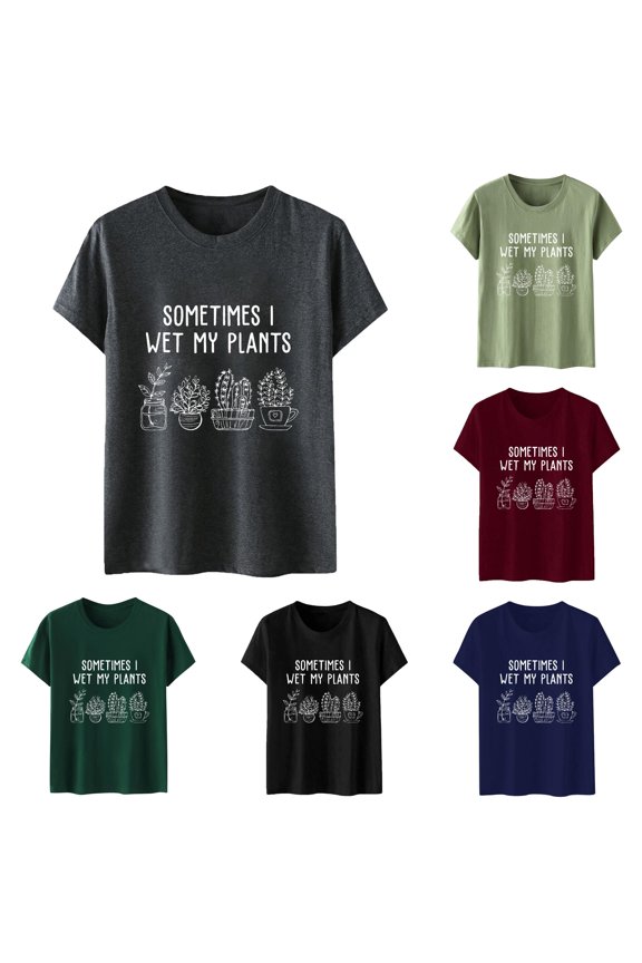 Women's T-Shirts Humorous Gardening Graphic Tee for Women Casual Short Sleeve Top with Funny Gray XXL