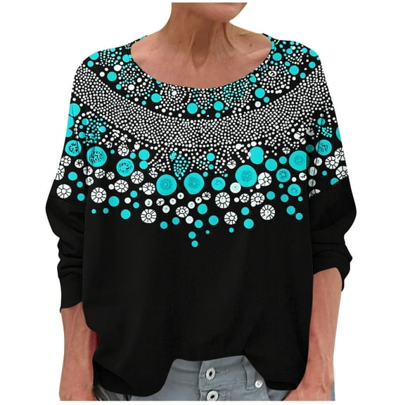 Women's T-Shirts Linen 3/4 Sleeve Crewneck Floral Printed Casual Dressy Loose Comfy Tunic Tops