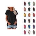 thumbnail image 1 of Women's T Shirts Loose Fitting Tops for Women Short Sleeve Crewneck Basic Tees Casual Summer Everyday Outfit, 1 of 8