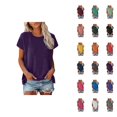 thumbnail image 1 of Women's T Shirts Loose Fitting Tops for Women Short Sleeve Crewneck Basic Tees Casual Summer Everyday Outfit, 1 of 8