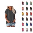 thumbnail image 1 of Women's T Shirts Loose Fitting Tops for Women Short Sleeve Crewneck Basic Tees Casual Summer Everyday Outfit, 1 of 7