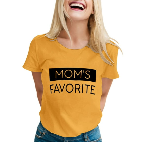 Women's T-Shirts Mom's Favorite Day Family Humor T Shirt for Moms Celebrating Family and