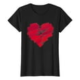 thumbnail image 1 of Women's T Shirts New Summer Valentines Day Simple Love Printed Round Neck Short Sleeve Casual Tops Black, 1 of 2