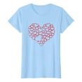 thumbnail image 1 of Women's T Shirts New Summer Valentines Day Simple Love Printed Round Neck Short Sleeve Casual Tops Blue, 1 of 2
