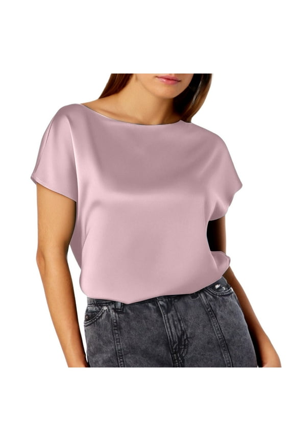 Women's T-Shirts Pure Color Minimalist Fashion Short Sleeve Top for Everyday Wear and Casual Outings