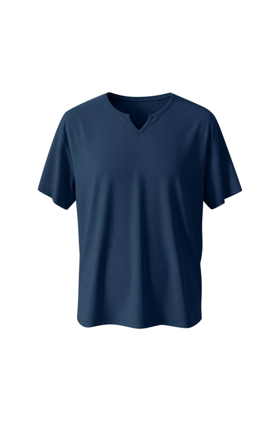 Women's T-Shirts Short Sleeve Basic Shirt Regular Solid Color Casual V Neck T Shirt Soft Everyday Basic Top For Ladies Comfortable Breathable Tee Shirt Tee Tops Navy 2XL