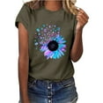 thumbnail image 1 of Women's T Shirts Short Sleeve Letter Printing s O-Neck Loose Blouse Summer Casual T-shirt Tops, 1 of 6