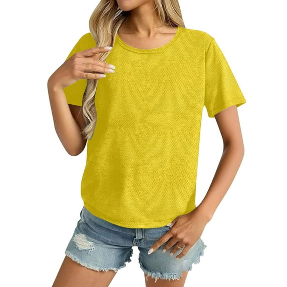 Women's T-Shirts Short-Sleeve Shirts Crew-Neck Tops Fashion Trendy Breathable Casual Summer Tees
