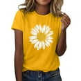 thumbnail image 1 of Women's T Shirts Short Sleeve Sunflower Plus Size Loose Blouse Girl Graphic Tees Summer Casual T-shirt Tops, 1 of 5